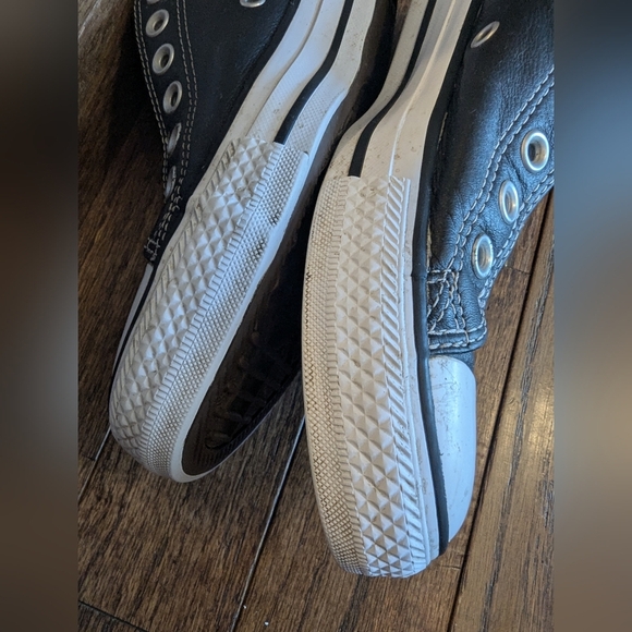 Converse unisex All Star Slip On Black Leather Sneaker Men 6.5 Women 8.5 - Picture 15 of 16